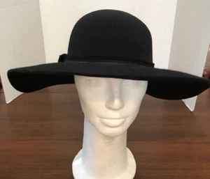Cappello Anna & Ava nero tesa larga 100% lana confezionabile regolabile taglia unica - Foto 1 di 10