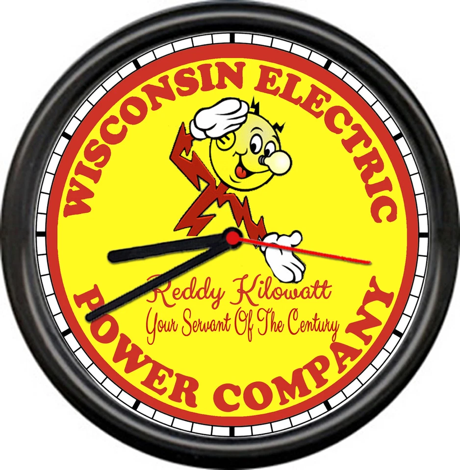 Reddy Kilowatt Electrician Utility Lineman Electrical Wisconsin Sign Wall Clock - Image 1 of 1