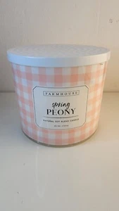 Scentsational Farmhouse Candle Spring Peony Scent 26 oz Natural Soy Blend Wax - Picture 1 of 3