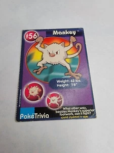 Pokétrivia Topps Pokémon Card #56 Mankey Collectors Facts MP - Picture 1 of 5