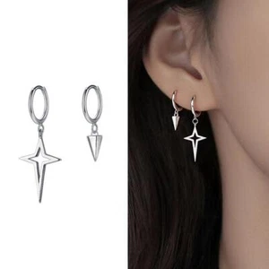 No Pierced Can Wear! 1 Pair Star Asymmetrical Earrings Unisex' Geometric Q4Y7 - Picture 1 of 6