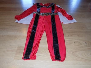 Size XXS 2-3 Disney Store Red Ranger Power Rangers Halloween Costume w Cape Used - Picture 1 of 6