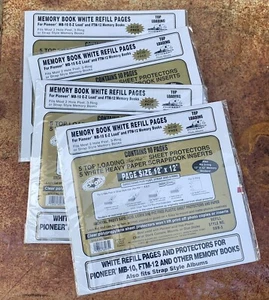 4 Packs PIONEER MEMORY BOOK WHITE REFILL PAGES # RMW-5   Top Loading & inserts - Picture 1 of 5