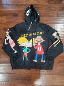 Members Only x Nickelodeon Jacke Herren XLarge schwarz Hey Arnold Kapuze Windbreaker - Bild 1 von 13