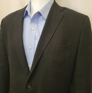 Joseph Abboud Sport Mantel Herren XL Schwarz 58% Leinen Blazer Jacke Basketweave 40-42 - Bild 1 von 19