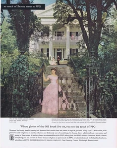 1958 Stanton Hall Natchez, Mississippi Pittsburgh Plate Glass Print Ad - Picture 1 of 1