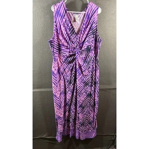 catherines women maxi dress 2x purple coastal beach vacation resort white lotus - Picture 1 of 6