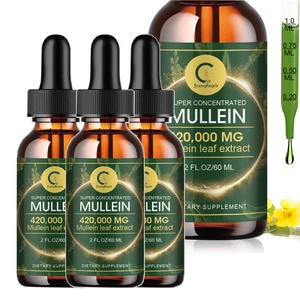 60ML Mullein Leaf Extract Drops Lung Cleanse Respiratory Herbal Drop Health Care - Picture 1 of 10