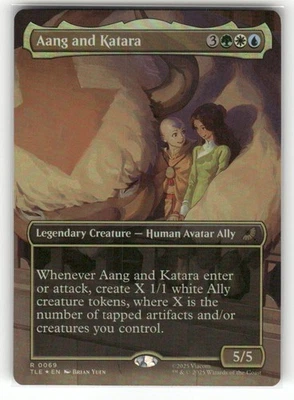 Aang and Katara (Borderless) #69 (Foil) (NM) TLE Magic MTG - Image 1 of 2