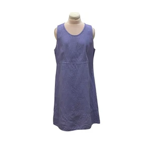 FLAX Periwinkle Blue 100% Linen Tank Dress SMALL Minimalist Lagenlook Coastal - Picture 1 of 4