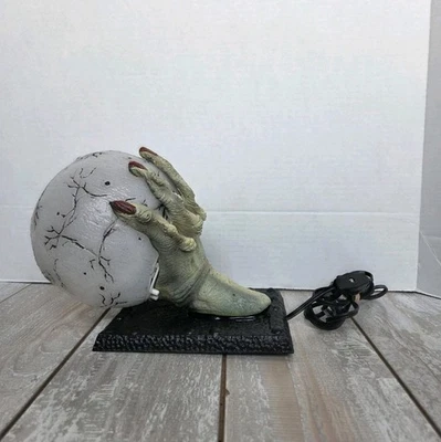 Vintage Halloween Paper Magic Group Witch Hand Crystal Ball Lamp Lantern Sconce - Image 1 of 4