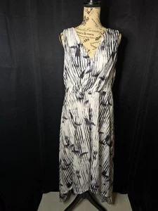 Simply Vera Vera Wang White & Black Striped Sheer Dress Women's Size XXL - Picture 1 of 8