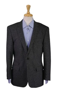 Hugo Boss Gray Herringbone Tweed Wool Silk 2-Btn Blazer Jacket Current Model 40R - Picture 1 of 11