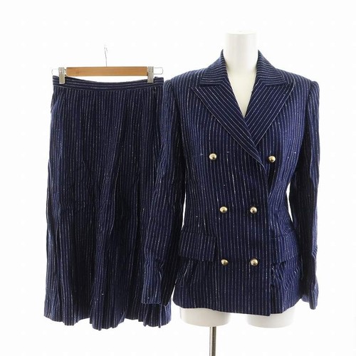 【Gonna】GIVENCHY Vintage Set Up Giacca Sartoriale Gonna Svasata a Righe Sfoderata