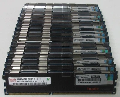 18x Hynix 8GB 2Rx4 PC3-10600R DDR3 ECC RDIMM 144GB Total HMT31GR7BFR4C-H9 D2 AB - Image 1 of 3