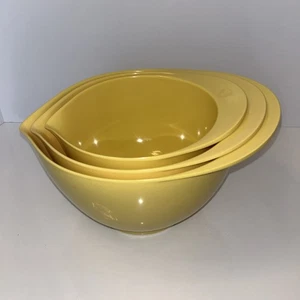 Williams Sonoma 3er Set gelb Melamin verschachtelte Rührschüsseln 4 Quart 3 Quart 2 Quart Posten - Bild 1 von 6