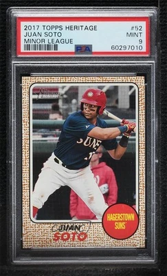 2017 Topps Heritage Minor League Edition Juan Soto #52 PSA 9 MINT - Image 1 of 2