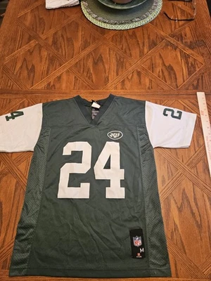 NFL 球队服装纽约喷气机队 Revis 球衣青少年男孩尺寸 M — 第 1/4 张图片