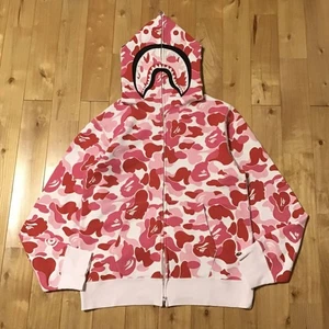 BAPE ABC Camo Pink Shark Full Zip Hoodie A Bathing Ape Size M - Picture 1 of 10