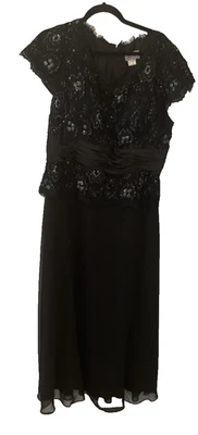 Juliet 女式黑色亮片全长正装连衣裙 - XXL 码 — 第 1/4 张图片