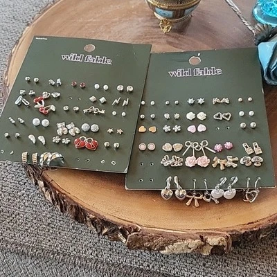 2 Wild Fable Earring Bundles - Black, Silver, Red  NEW - Image 1 of 4