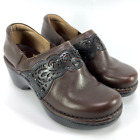 Womens Ariat Tambour Brown Leather Slip on Clogs Mule Comfort Shoe 8.5B EU 39M