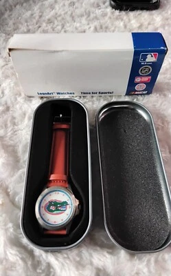 Reloj Logoart Universidad de Florida con correa de cuero. Nuevo Foto 1 de 4