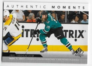 17/18 SP AUTHENTIC MOMENTS Joe Thornton #112 - Picture 1 of 1