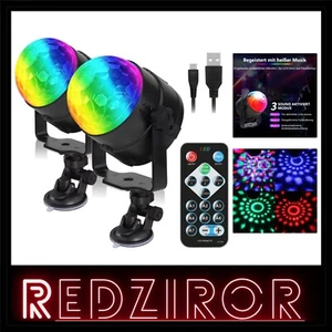2er Discokugel Partylicht Set USB Fernbedienung Musik gesteuert stroboskoplic... - Bild 1 von 2
