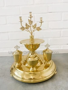 Litya Vassoi Cristianesimo Ortodosso Vassoio Liturgico per Cerimonie Chiesa 15,35" - Foto 1 di 7