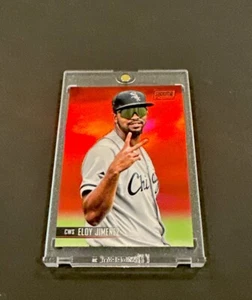 2021 STADIUM CLUB CHROME ELOY JIMENEZ RED REFRACTOR SSP #’d 5/5! - Picture 1 of 8