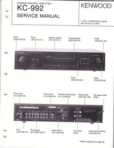 Original Kenwood KC-992 Stereo Control Amplifier Service Manual - Picture 1 of 1