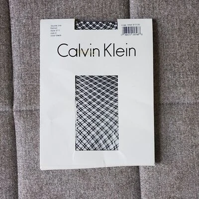 Calvin Klein Pantyhose Double Line Fishnet Size D In Black - Image 1 of 4