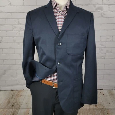 VTG Nautica Mens Sport Coat Blazer Three Button Navy Twill Poly Wool Size MEDIUM - Image 1 of 4
