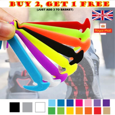 Elastic Shoe Laces No Tie Silicone Rubber shoelaces trainers shoes Adults & Kids - Image 1 of 4