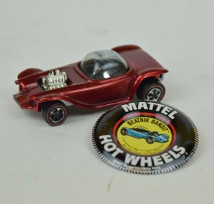 1968 Mattel Redline Hot Wheels Beatnik Bandit Red with Black Interior - Picture 1 of 7
