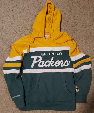 Green Bay Packers Mitchell &Ness Throwbacks Hoodie Sweatshirt Size Larger Medium Cover