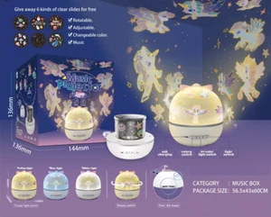 Night light music box and projector usb rechargeable party light 3 in 1 - Picture 1 of 9