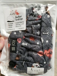 Koi Scrub Cap Large Bouffant Medical Surgery Veterinarian Chef Hat - Picture 1 of 4