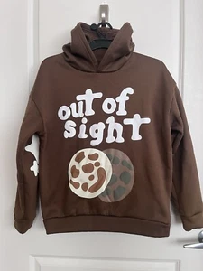 Temu Out Of Sight Brown Hoodie Pullover Men\Youth Medium Preowned Good Cond - Picture 1 of 3