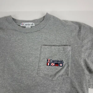 Carnival Cruise T Shirt Adult XL  Steel Gray Embroidered Short Sleeve Pocket Tee - Picture 1 of 9