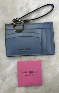 Nuovo portafoglio da polso Kate Spade spencer porta carte + portachiavi blu cielo mattina - Foto 1 di 4