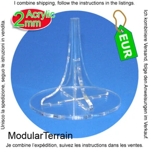 2mm Clear Acrylic Flying Base Flight Stand Star War Hammer 40k Games Laser Cut - Imagen 1 de 11