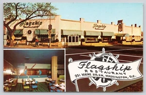 Postcard Washington DC Chrome Flagship Restaurant Multi View - Picture 1 of 3