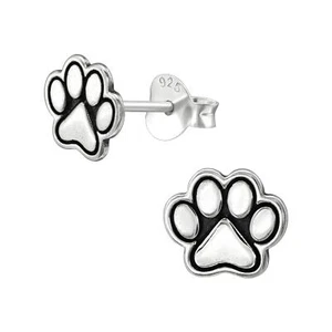 Pfotenabdruck Kinder Ohrringe 925 Silber für Mädchen Schmuck Geschenk - Picture 1 of 5