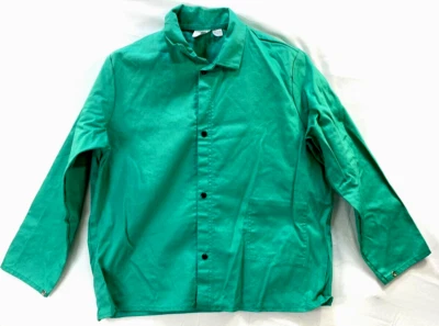 Chaqueta de trabajo Stanco FR630 resistente al fuego 100 % algodón talla XL verde soldadura Foto 1 de 4