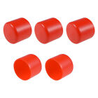 Screw Thread Protector, 35mm ID Round End Cap Cover Red Tube Caps 5pcs