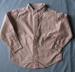 Janie and Jack Check Plaid Red White Blue Dress Shirt Long Sleeve Boys 4 EUC - Picture 1 of 11