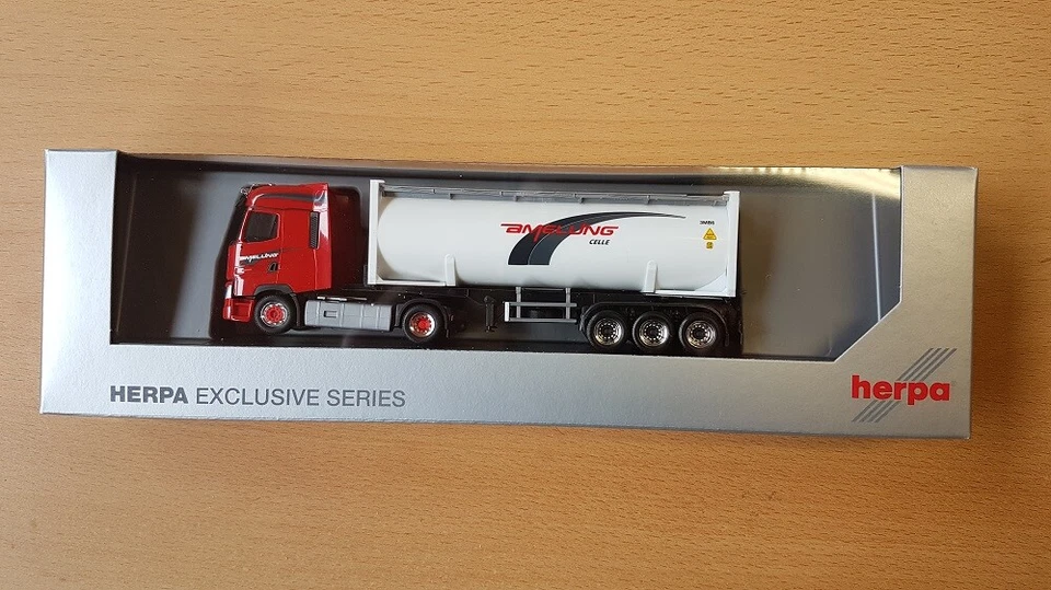 Herpa 940818 - 1/87 Renault T 30 FT Drucksilocontainer-Sattelzug " Amelung " - - Immagine 1 di 1
