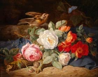 Giclee Print Oil painting Picture Still Life flowers & Bird on canvas